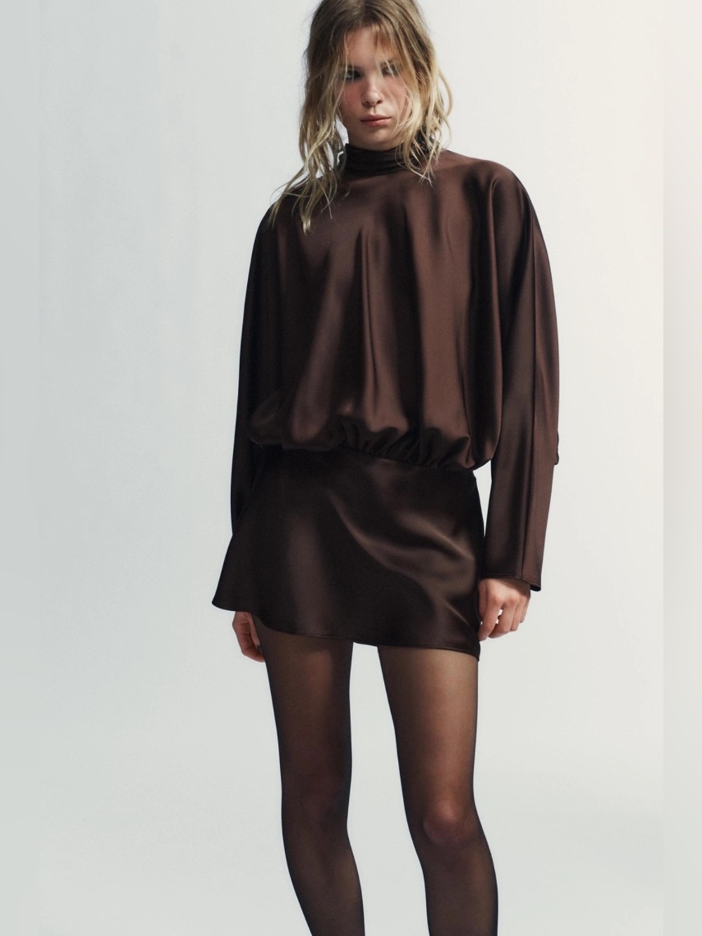 Satin Brown Dress